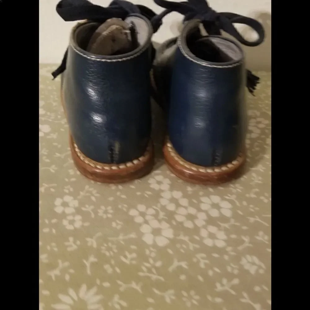 Navy blue vintage booties